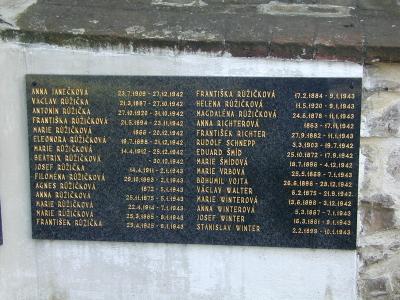 Pamětní deska, hřbitov Mirovice