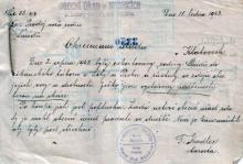 Žádost o povolení dražby majetku vězňů z Let u Písku. (Muzeum romské kultury)