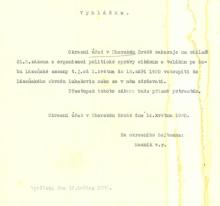 3. Vyhláška z roku 1930 o zákazu vstupu "cikánům" do lázeňského obvodu Luhačovic (Státní okresní archiv Zlín)
